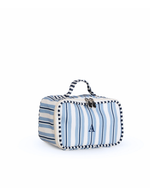 Kit Necessaire Maletinha | Listrado 2 Cores Azul Claro E Azul Marinho + Listrado Azul Marinho