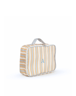 Kit Necessaire Maletinha | Listrado 2 Cores Amarelo E Azul Claro + Listrado Azul Claro