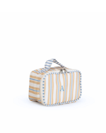 Kit Necessaire Maletinha | Listrado 2 Cores Amarelo E Azul Claro + Listrado Azul Claro