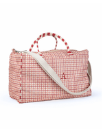 Mala Básica | Xadrez 2 Cores Rose E Vermelho + Listrado Vermelho