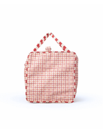 Mala Básica | Xadrez 2 Cores Rose E Vermelho + Listrado Vermelho