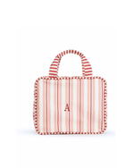 Necessaire 2 Lados | Listrado 2 Cores Rose E Vermelho + Listrado Vermelho