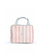 Necessaire 2 Lados | Listrado 2 Cores Rose E Azul Claro + Listrado Azul Claro