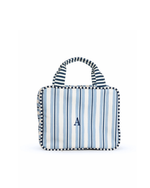 Necessaire 2 Lados | Listrado 2 Cores Azul Claro E Azul Marinho + Listrado Azul Marinho