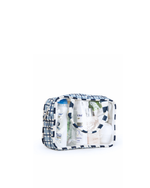 Necessaire Com Visor | Xadrez 2 Cores Azul Claro E Azul Marinho + Listrado Azul Marinho