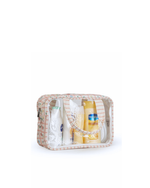 Necessaire Com Visor | Floral Vichy Botânico + Listrado Rose