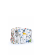 Necessaire Com Visor | Floral Botânico + Listrado Azul Claro