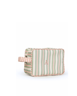 Necessaire Estojo | Listrado 2 Cores Verde Menta E Rose + Listrado Rose