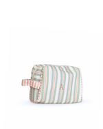 Necessaire Pequena | Listrado 2 Cores Verde Menta E Rose + Listrado Rose