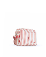 Necessaire Pequena | Listrado 2 Cores Rose E Vermelho + Listrado Vermelho