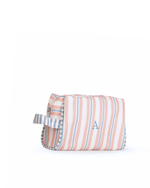 Necessaire Pequena | Listrado 2 Cores Rose E Azul Claro + Listrado Azul Claro