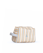 Necessaire Pequena | Listrado 2 Cores Amarelo E Azul Claro + Listrado Azul Claro