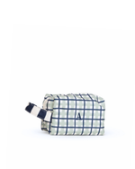 Necessaire Petit | Xadrez 2 Cores Verde Menta E Azul Marinho + Listrado Azul Marinho