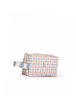 Necessaire Petit | Xadrez 2 Cores Rose E Azul Claro + Listrado Azul Claro