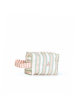 Necessaire Petit | Listrado 2 Cores Verde Menta E Rose + Listrado Rose