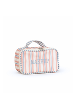 Necessaire Maquiagem | Listrado 2 Cores Rose E Azul Claro + Listrado Azul Claro
