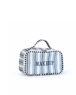 Necessaire Maquiagem | Listrado 2 Cores Azul Claro E Azul Marinho + Listrado Azul Marinho