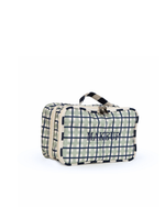 Necessaire Maquiagem Dupla | Xadrez 2 Cores Verde Menta E Azul Marinho + Listrado Azul Marinho