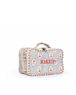 Necessaire Maquiagem Dupla | Floral Listrado Botânico + Listrado Vermelho