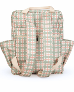 Mochila Adulto | Xadrez 2 Cores Verde Menta E Rose + Listrado Rose
