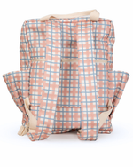 Mochila Adulto | Xadrez 2 Cores Rose E Azul Claro + Listrado Azul Claro