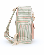 Mochila Adulto | Listrado 2 Cores Verde Menta E Rose + Listrado Rose