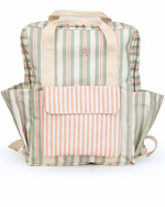 Mochila Adulto | Listrado 2 Cores Verde Menta E Rose + Listrado Rose