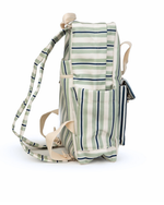 Mochila Adulto | Listrado 2 Cores Verde Menta E Azul Marinho + Listrado Azul Marinho
