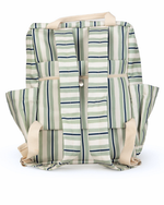 Mochila Adulto | Listrado 2 Cores Verde Menta E Azul Marinho + Listrado Azul Marinho