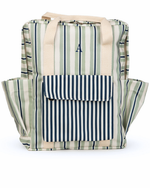 Mochila Adulto | Listrado 2 Cores Verde Menta E Azul Marinho + Listrado Azul Marinho