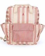Mochila Adulto | Listrado 2 Cores Rose E Vermelho + Listrado Vermelho