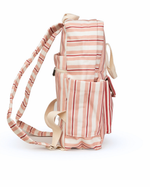 Mochila Adulto | Listrado 2 Cores Rose E Vermelho + Listrado Vermelho
