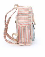 Mochila Adulto | Listrado 2 Cores Rose E Azul Claro + Listrado Azul Claro
