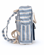 Mochila Adulto | Listrado 2 Cores Azul Claro E Azul Marinho + Listrado Azul Marinho