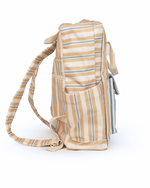 Mochila Adulto | Listrado 2 Cores Amarelo E Azul Claro + Listrado Azul Claro