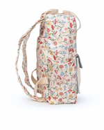 Mochila Adulto | Floral Botânico + Listrado Azul Claro