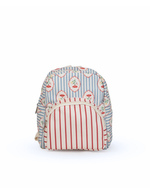 Mochila Petit | Floral Listrado Botânico + Listrado Vermelho