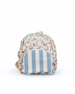 Mochila Petit | Floral Botânico + Listrado  Azul Claro