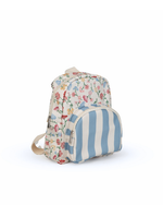 Mochila Petit | Floral Botânico + Listrado  Azul Claro