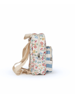 Mochila Petit | Floral Botânico + Listrado  Azul Claro