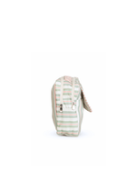 Necessaire 2 Zíperes | Listrado 2 Cores Verde Menta E Rose + Listrado Rose