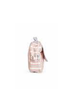 Necessaire 2 Zíperes | Listrado 2 Cores Rose E Azul Claro + Listrado Azul Claro