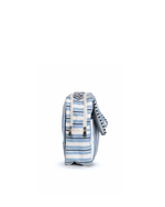 Necessaire 2 Zíperes | Listrado 2 Cores Azul Claro E Azul Marinho + Listrado Azul Marinho