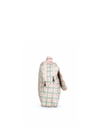 Necessaire 2 Zíperes | Xadrez 2 Cores Verde Menta E Rose + Listrado Rose
