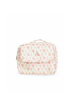 Necessaire 2 Zíperes | Floral Losango Botânico + Listrado Rose