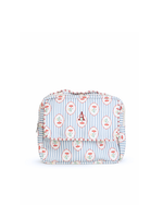 Necessaire 2 Zíperes | Floral Listrado Botânico + Listrado Vermelho