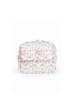 Necessaire 2 Zíperes | Floral Botânico + Listrado Azul Claro
