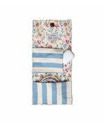Porta Carregador | Floral Botânico + Listrado Azul Claro