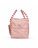 Mala GG | Xadrez 2 Cores Rose E Vermelho + Listrado Vermelho