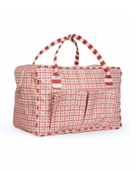 Mala GG | Xadrez 2 Cores Rose E Vermelho + Listrado Vermelho